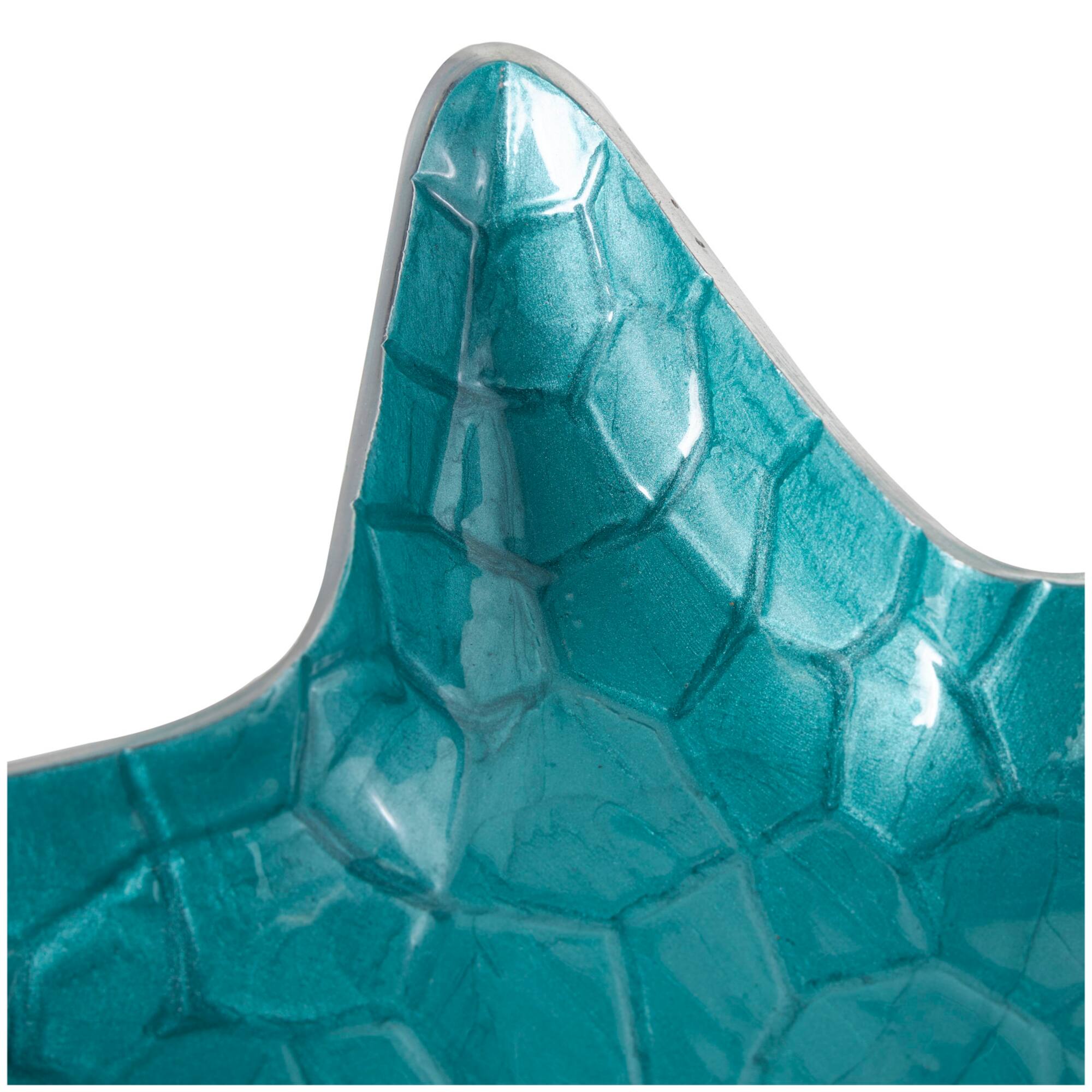 Blue Handmade Enameled Textured Aluminum Starfish Decorative Bowls Set